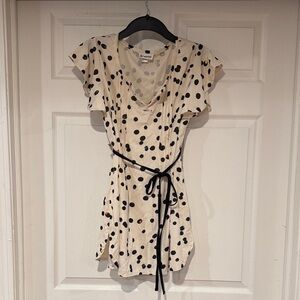 Oh! Mamma Cream Dress with Black and Gray Dots